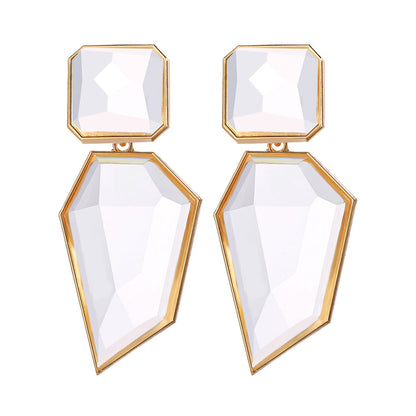 Goldtone & Acrylic Statement Drop Earring
