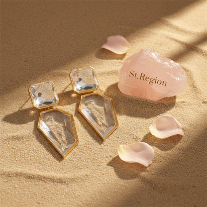 Goldtone & Acrylic Statement Drop Earring