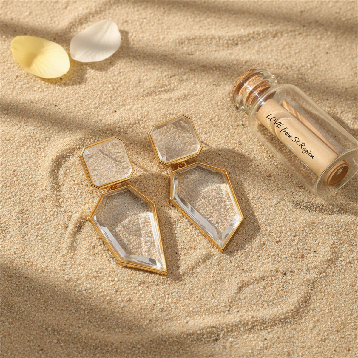Goldtone & Acrylic Statement Drop Earring
