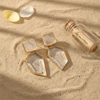 Goldtone & Acrylic Statement Drop Earring