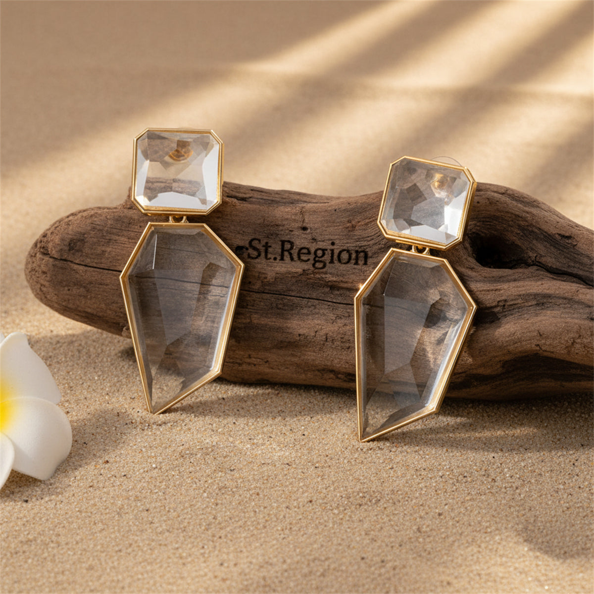 Goldtone & Acrylic Statement Drop Earring