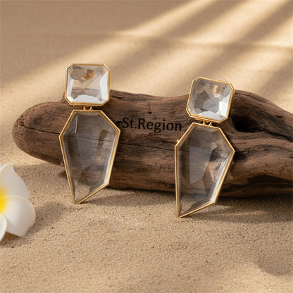 Goldtone & Acrylic Statement Drop Earring