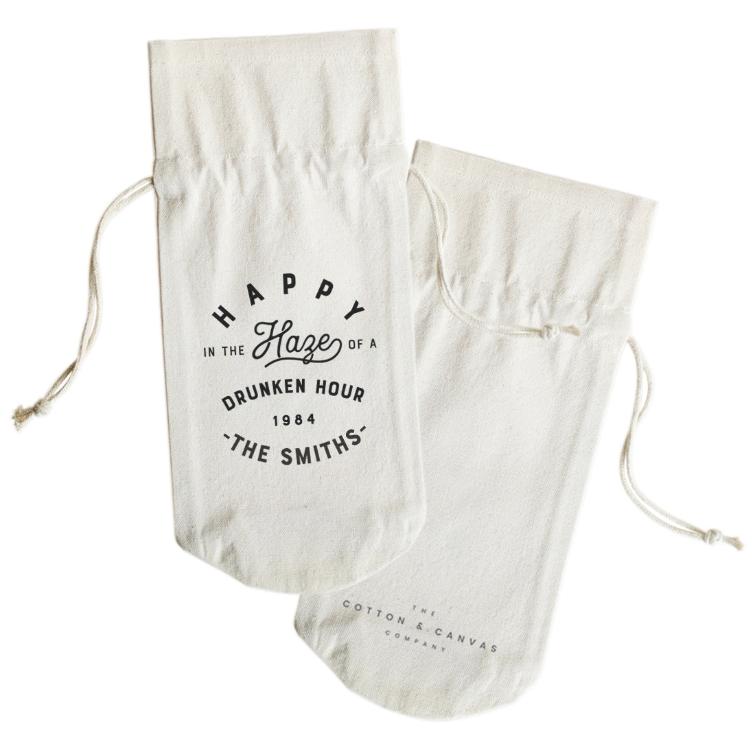 The Cotton and Canvas Co. Happy in the Haze of a Drunken Hour Cotton Canvas Wine Bag
