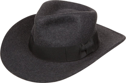 Sakkas Flynn Grosgrain Bow Wide Brim Wool Fedora