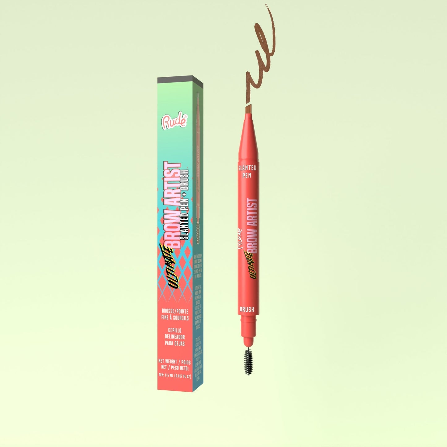 RUDE Ultimate Brow Artist - Slanted Pen and Brush - Hazel by Avera Group
