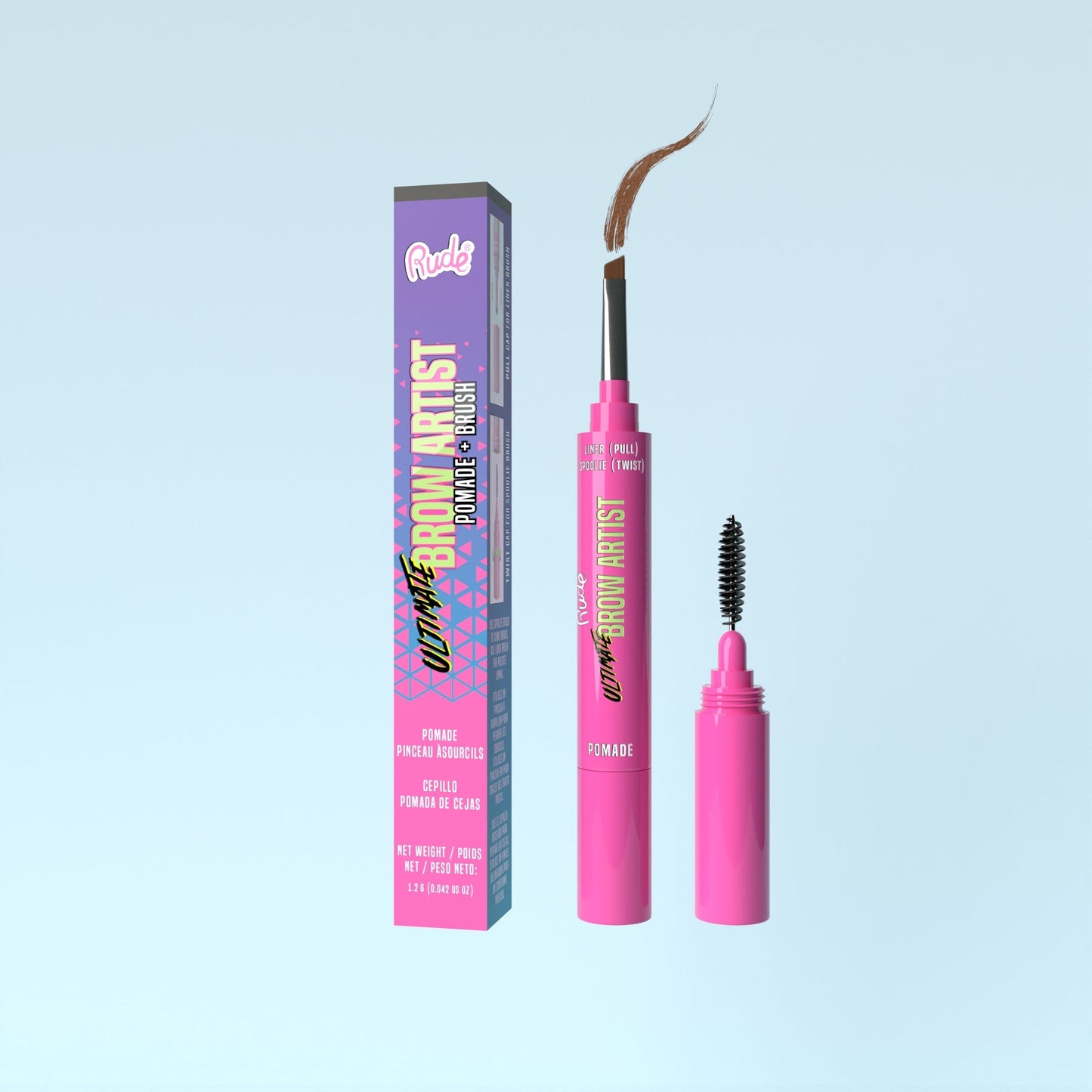 RUDE Ultimate Brow Artist Pomade and Brush - Hazel by Avera Group