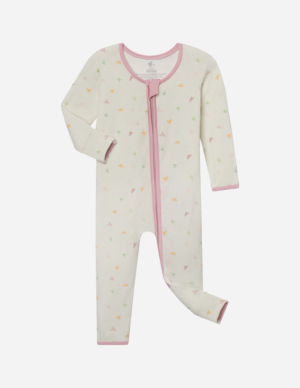 Elevated Faith Heart Bamboo Convertible Footed Onesie