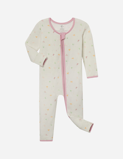 Elevated Faith Heart Bamboo Convertible Footed Onesie