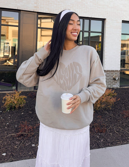 Elevated Faith Heart Jesus Unisex Crewneck