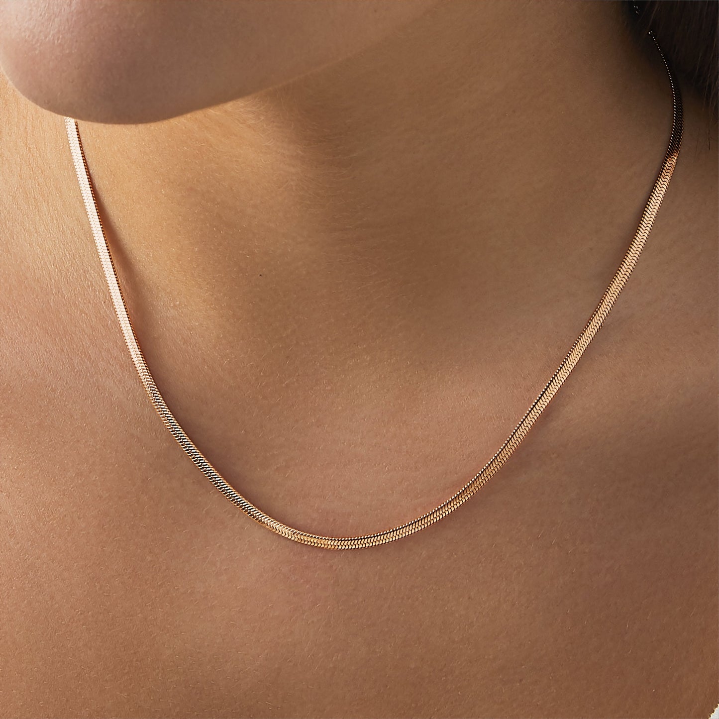 Mint & Lily Herringbone Gold Chain Necklace