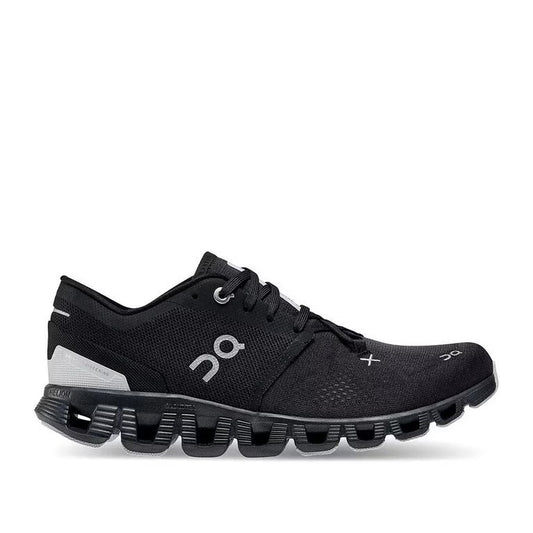 On Cloud X 3 Women's Training Shoes — Black Mesh Low-Top