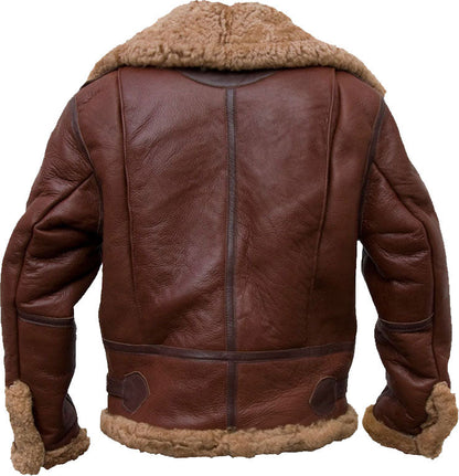 High-Quality Pilot Bomber Leather Jacket With Fur
