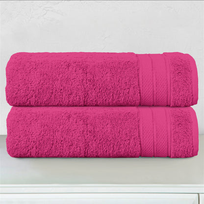 Elegant Comfort 2-Piece Turkish Cotton Three Line Popcorn Bath Towel Set, 27 x 54 inch