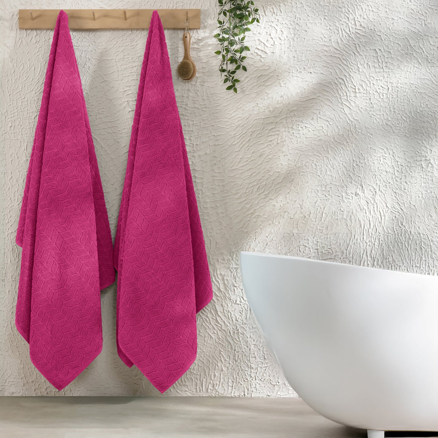 Elegant Comfort 2-Pack Premium Turkish Cotton Braided Bath Towel Set, 27 x 54 inch