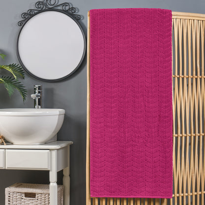 Elegant Comfort 1-Piece Premium Turkish Cotton Braided Oversized Bath Sheet Towel 40 x 80 Inch