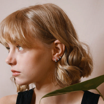 Mint & Lily Pave Huggie Hoop Earrings