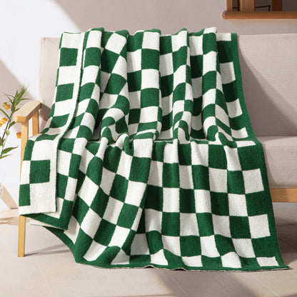 Elegant Comfort 50" x 70"  Ultra Soft Checkered Knitted Throw Blanket