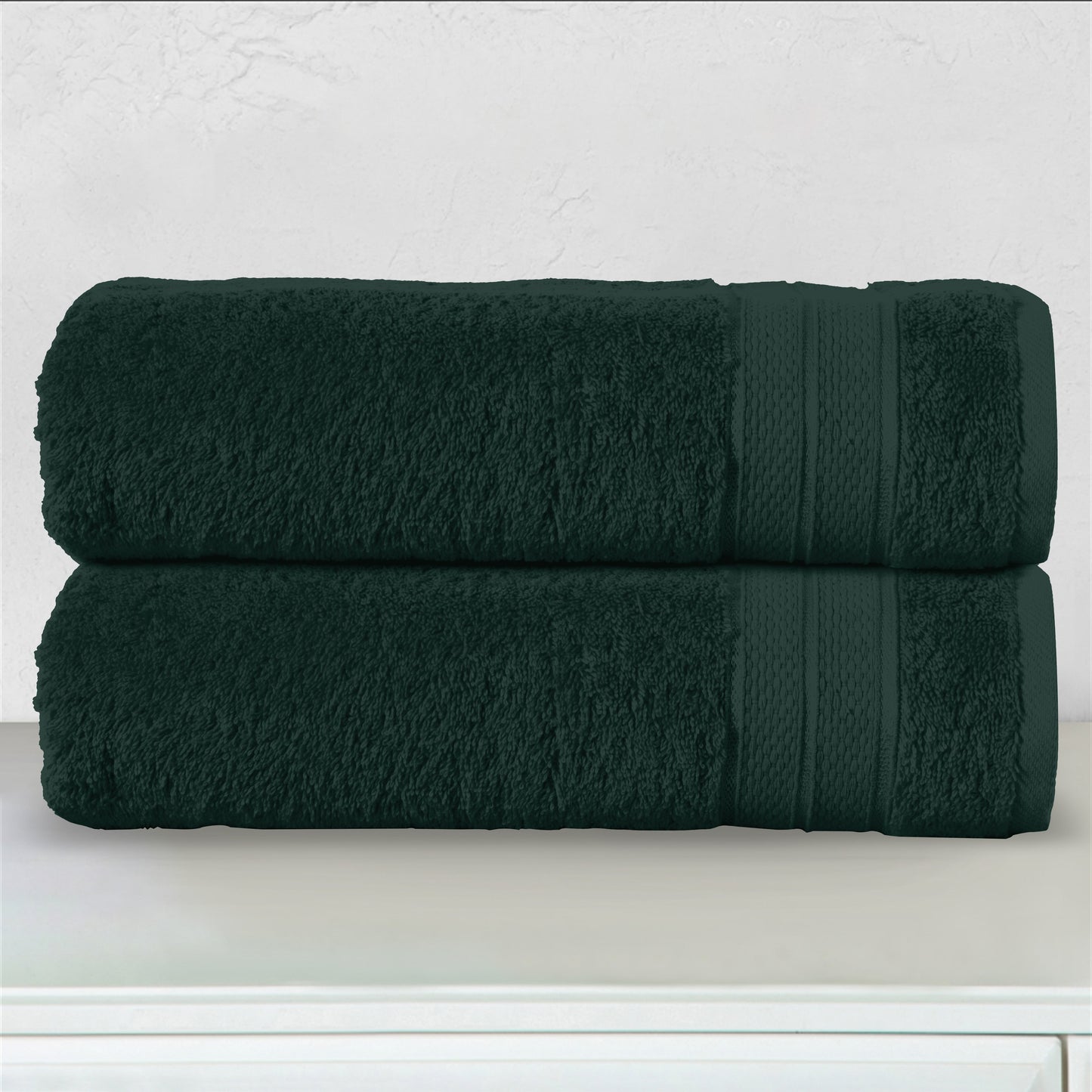 Elegant Comfort 2-Piece Turkish Cotton Three Line Popcorn Bath Towel Set, 27 x 54 inch