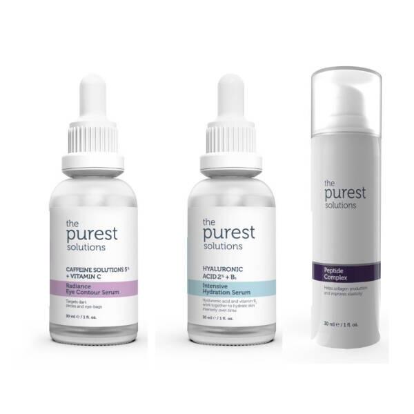 The Purest Solutions Anti-Aging and Eye Care Serum Set - Hydrating, Firming, Brightening Skincare for Mature Skin
