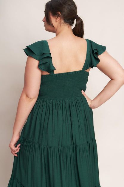 Summer Milk Deep Red Woven Maxi Dress