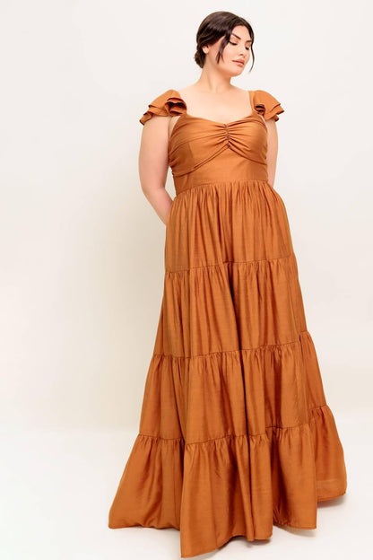 Summer Milk Rust Woven Maxi Dress