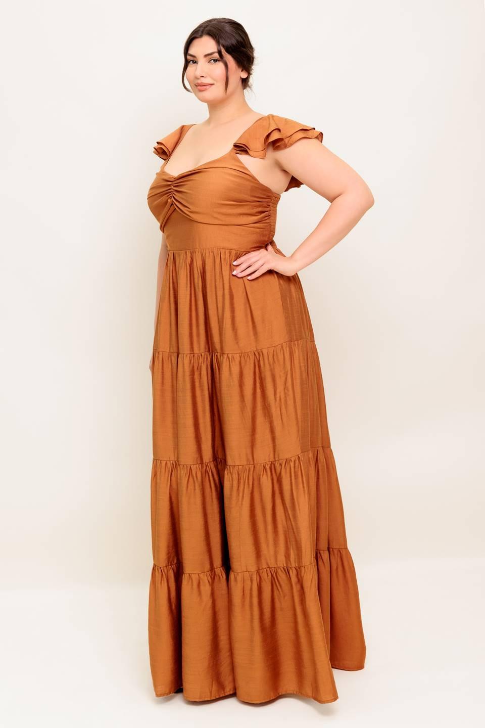Summer Milk Rust Woven Maxi Dress