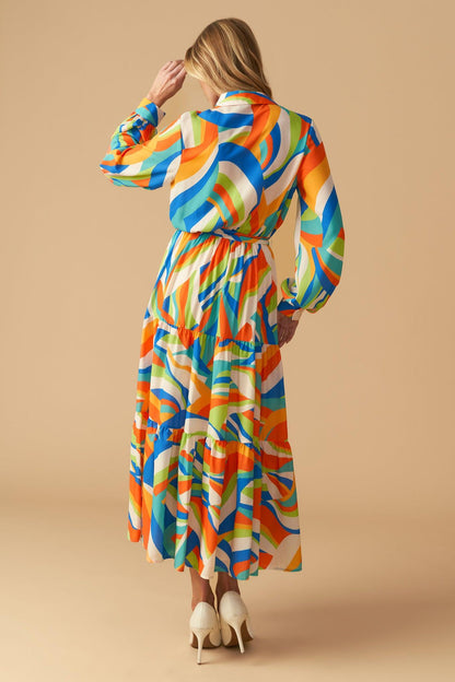 Glam Attitude Woven Midi Shirt Dress