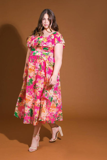 Happiest Here Woven Midi Dress