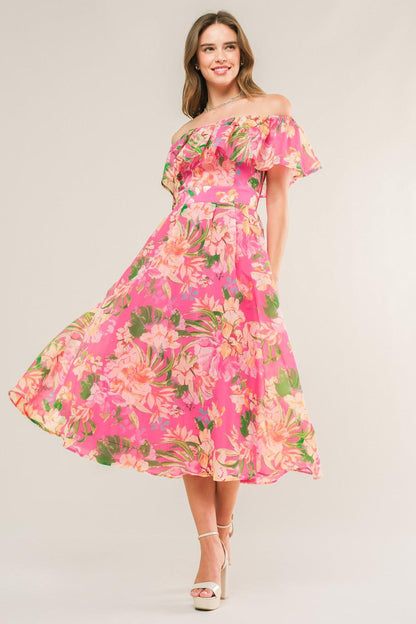 Happiest Here Woven Midi Dress