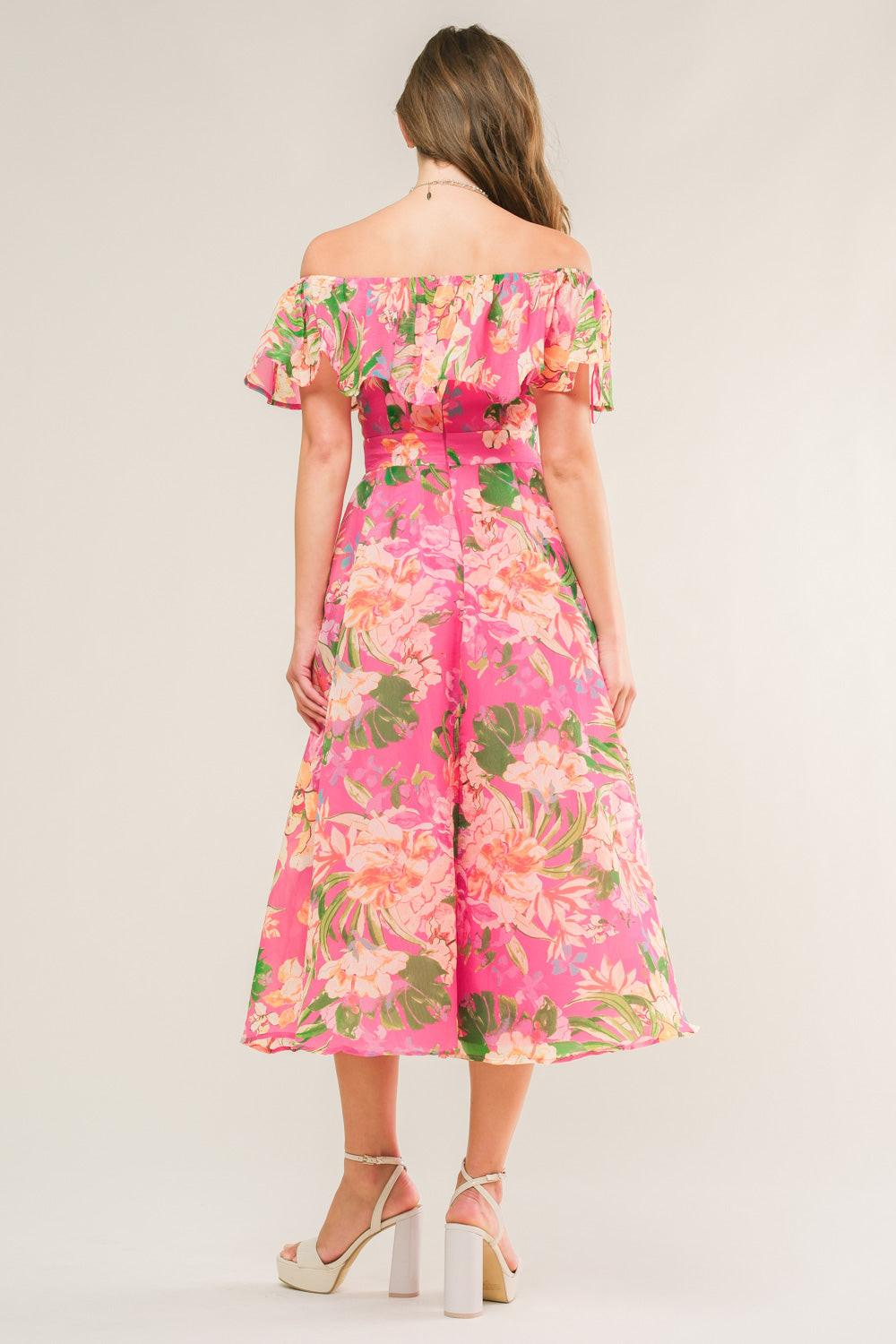 Happiest Here Woven Midi Dress
