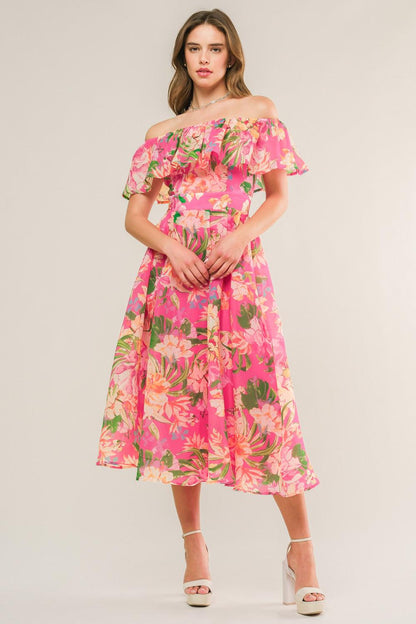 Happiest Here Woven Midi Dress