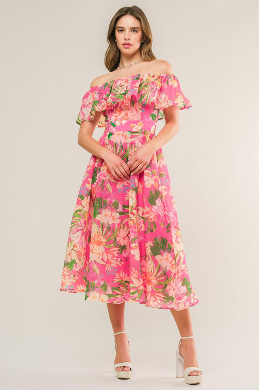 Happiest Here Woven Midi Dress
