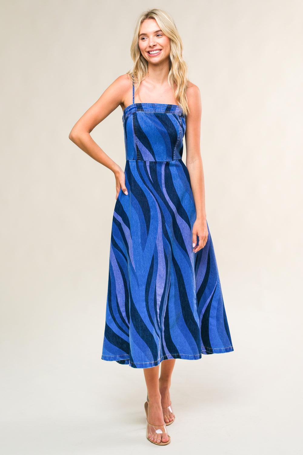 Patriotic Princess Denim Midi Dress