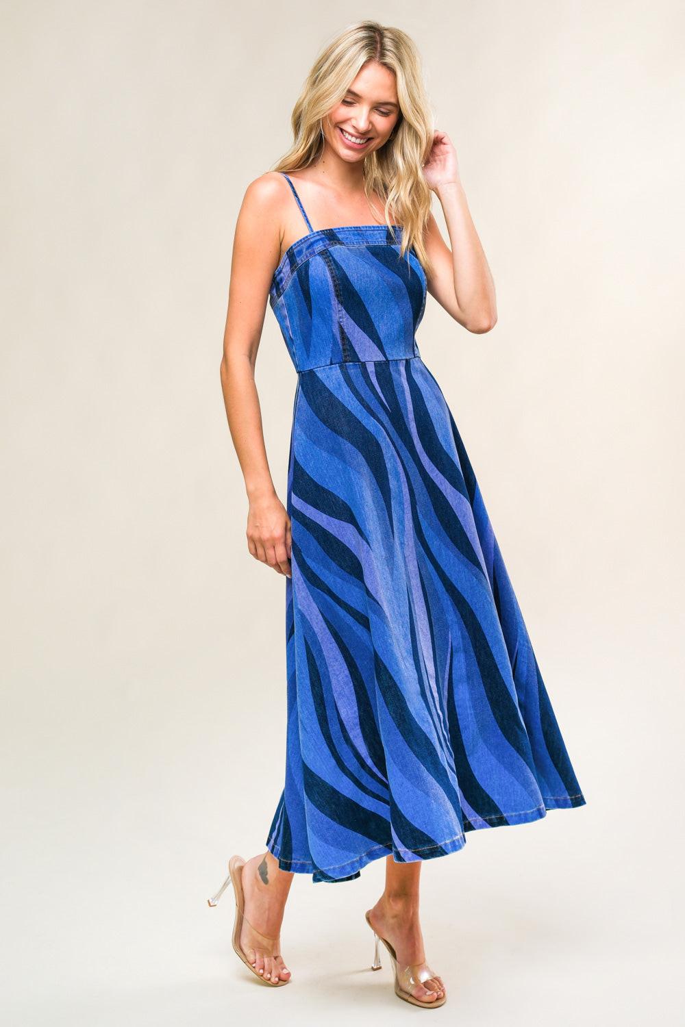 Patriotic Princess Denim Midi Dress