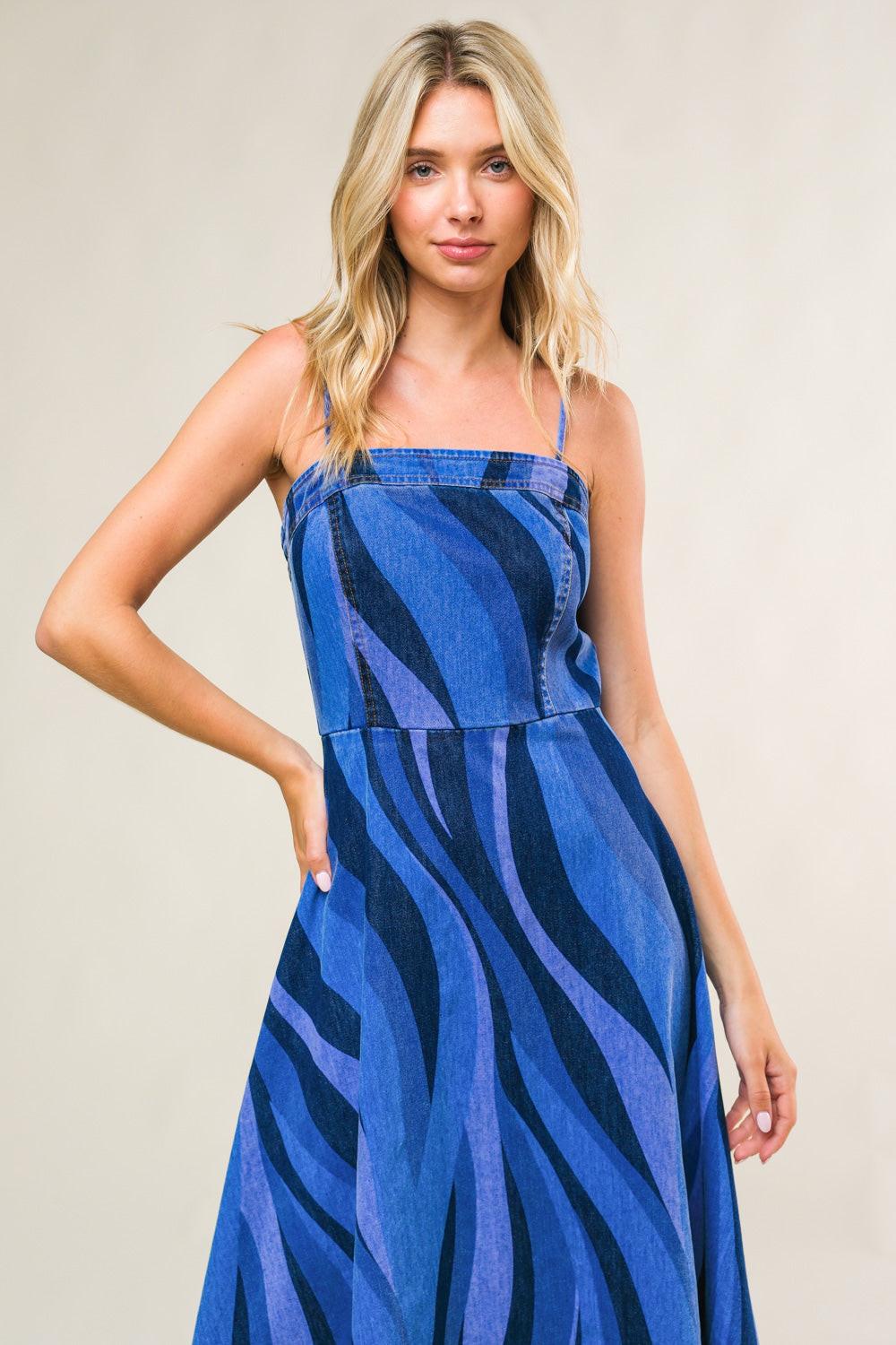 Patriotic Princess Denim Midi Dress