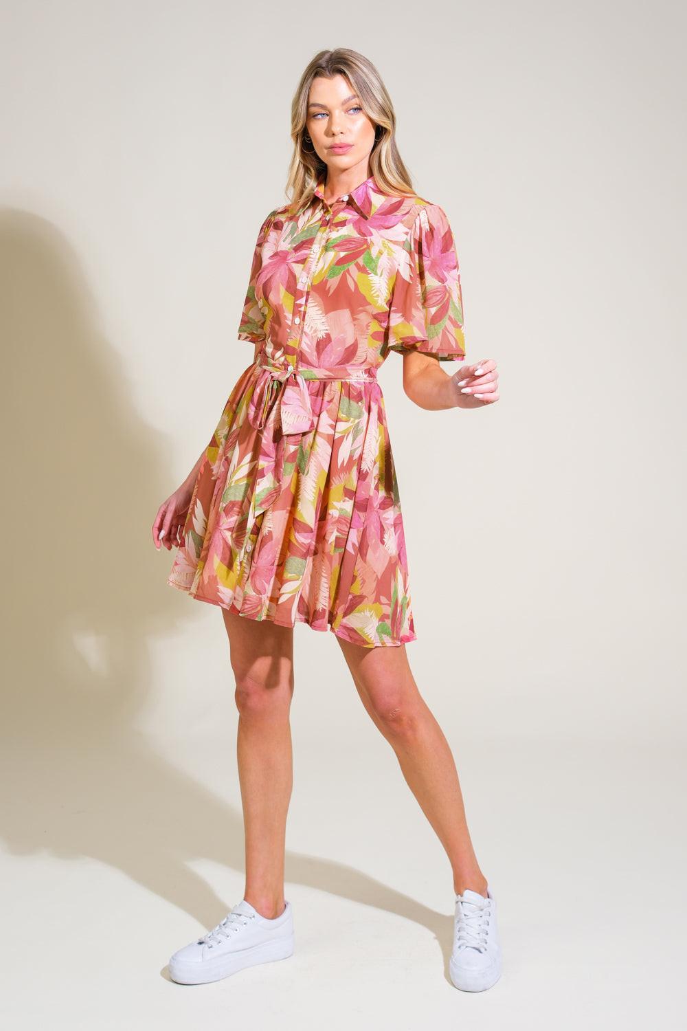 Whimsical Waves Woven Mini Dress
