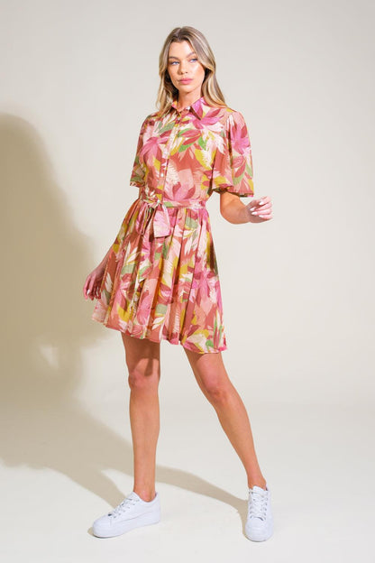 Whimsical Waves Woven Mini Dress