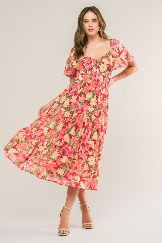 Love is Blooming Woven Midi Dress