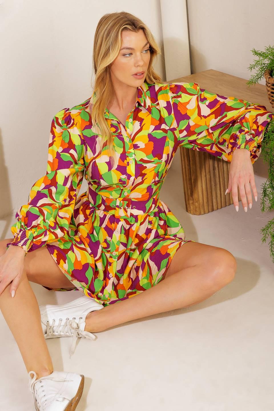 World is Your Oyster Woven Mini Dress