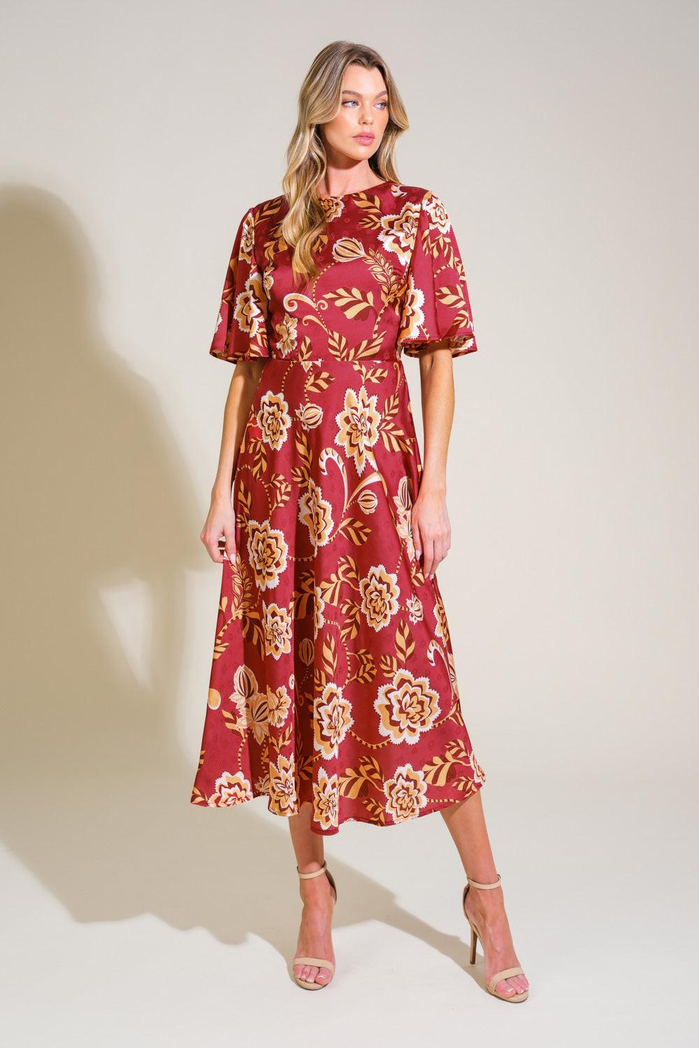Total Frill Woven Midi Dress