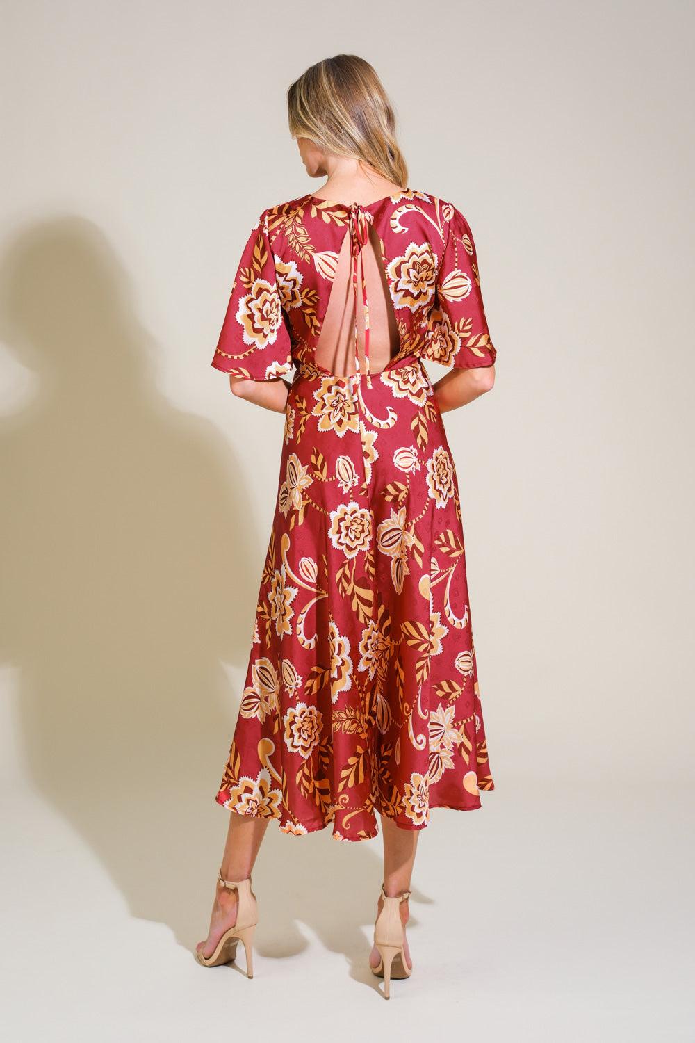 Total Frill Woven Midi Dress