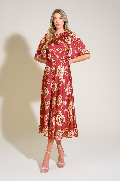 Total Frill Woven Midi Dress