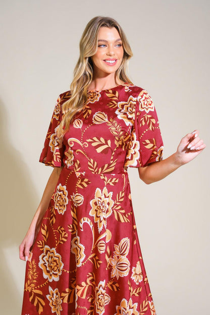 Total Frill Woven Midi Dress