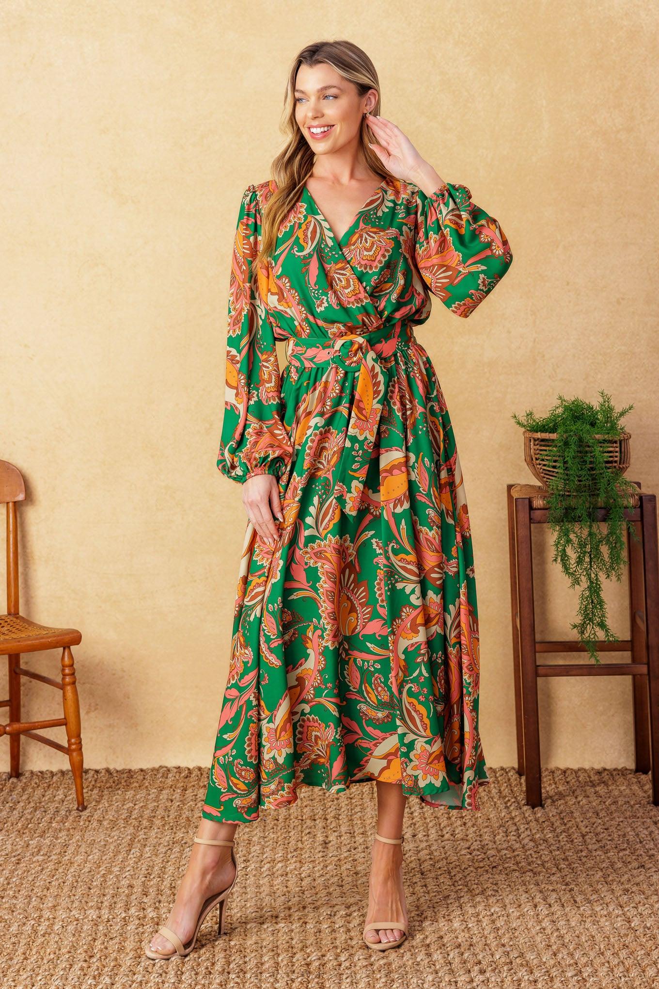 Sunnyside Florals Woven Midi Dress