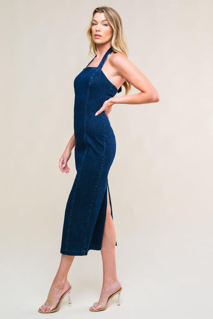 So Quintessential Denim Midi Dress