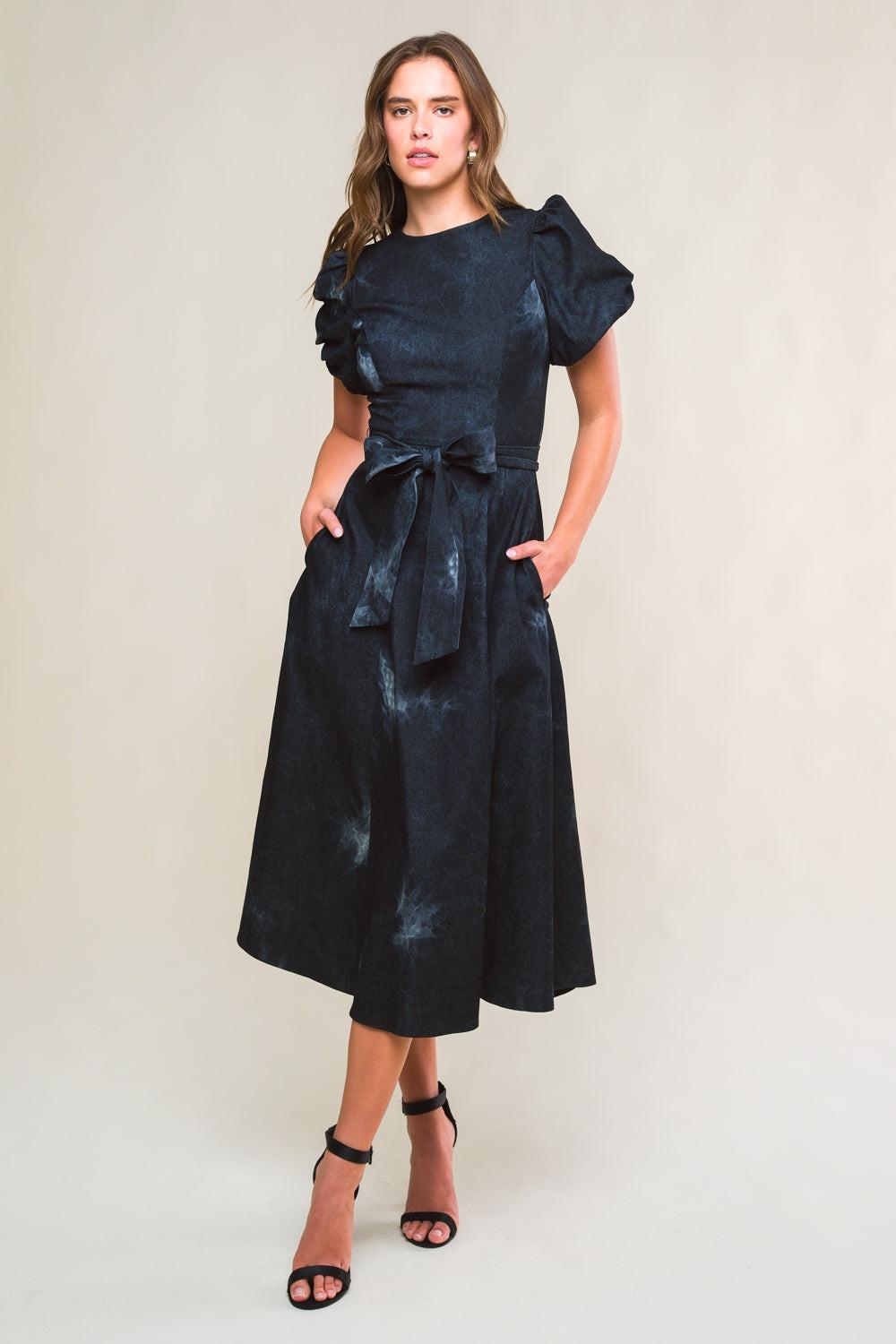 Garden Grace Twill Midi Dress