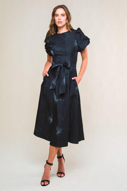 Garden Grace Twill Midi Dress