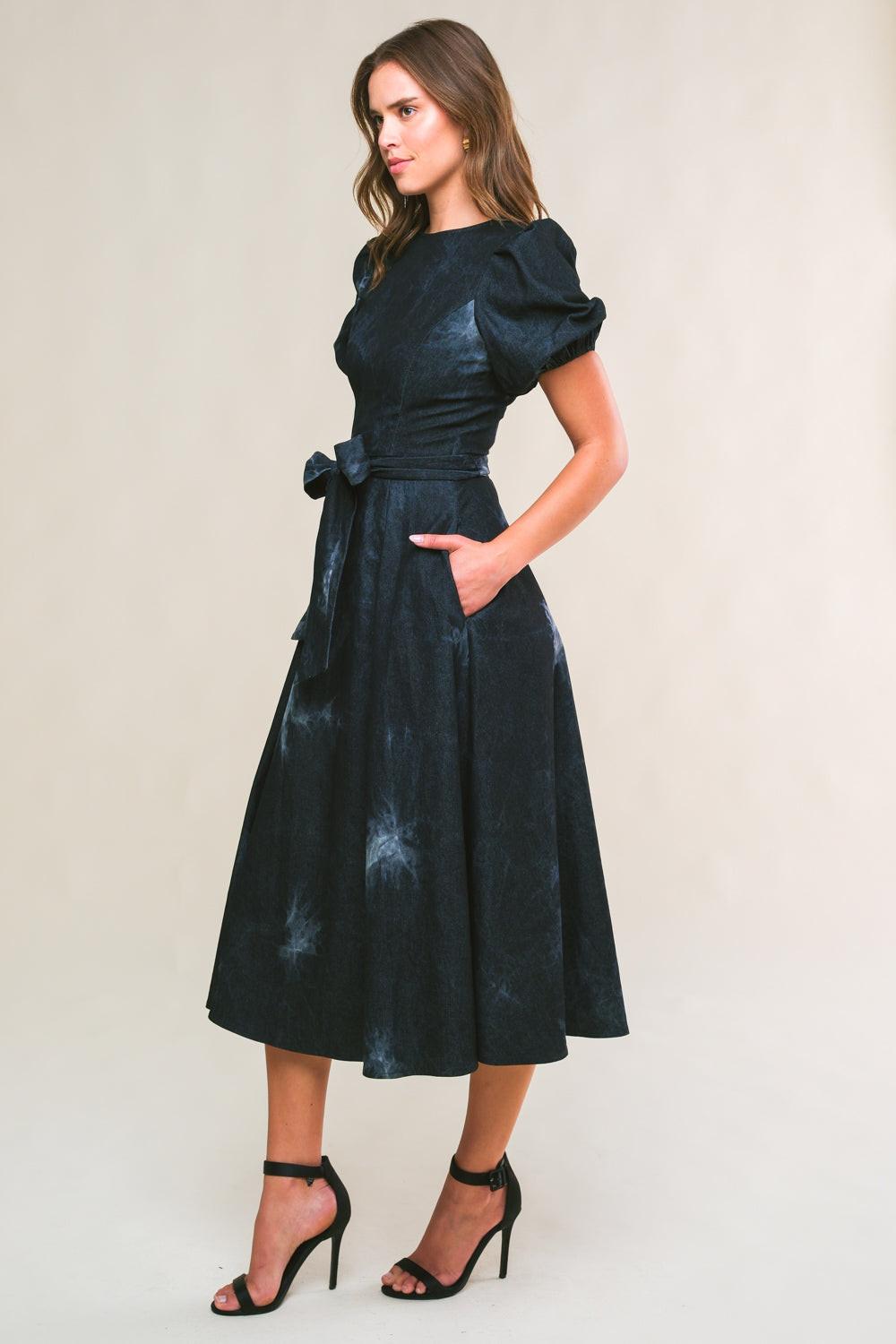 Garden Grace Twill Midi Dress