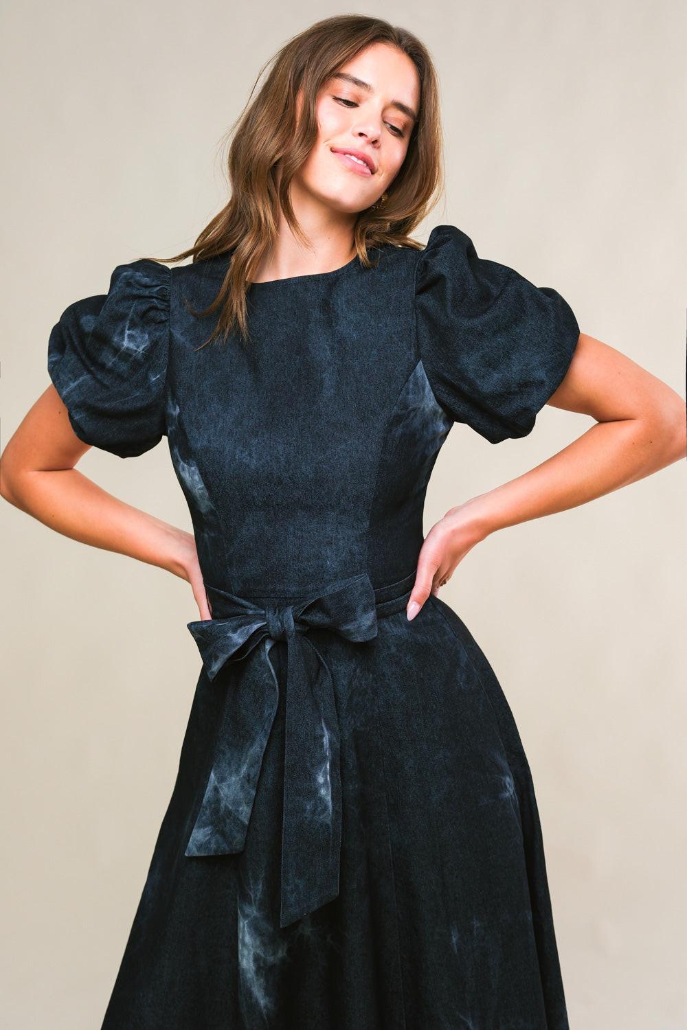 Garden Grace Twill Midi Dress