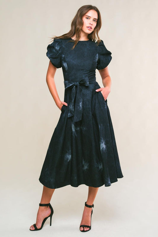 Garden Grace Twill Midi Dress
